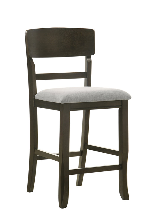 TREATLIFE HOME 2-Piece Transitional Upholstered Counter Height Dining Chairs, Contemporary Design, Brown Finish