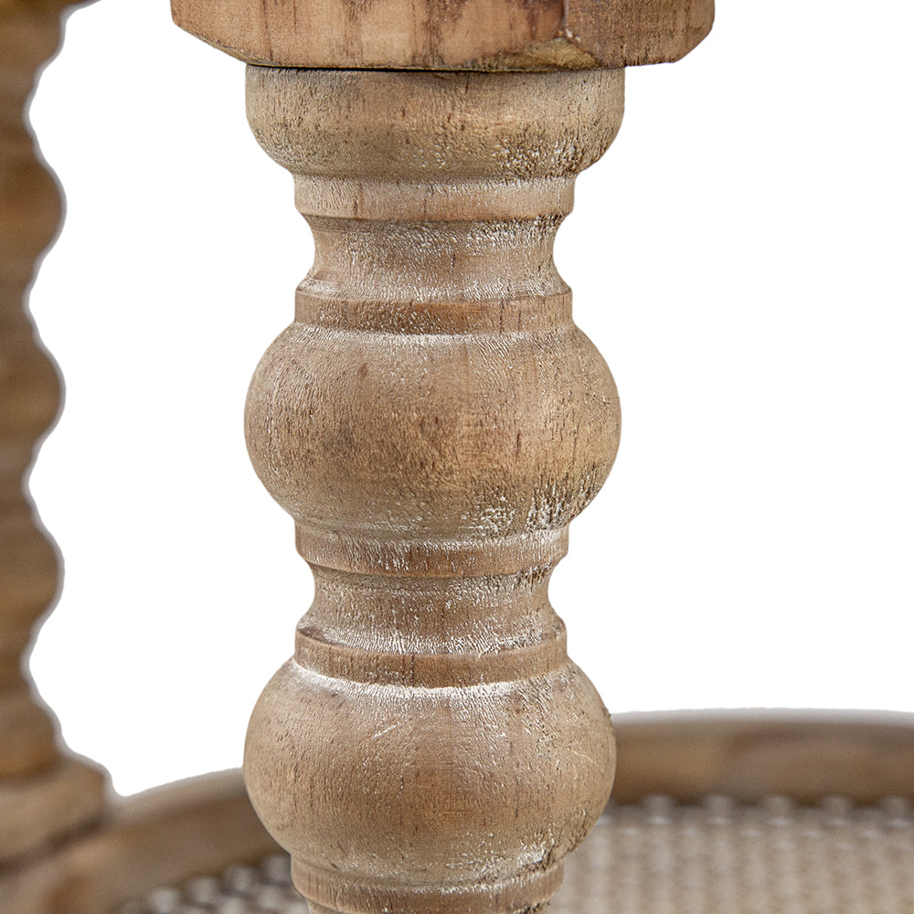Rustic wood table leg with baluster design