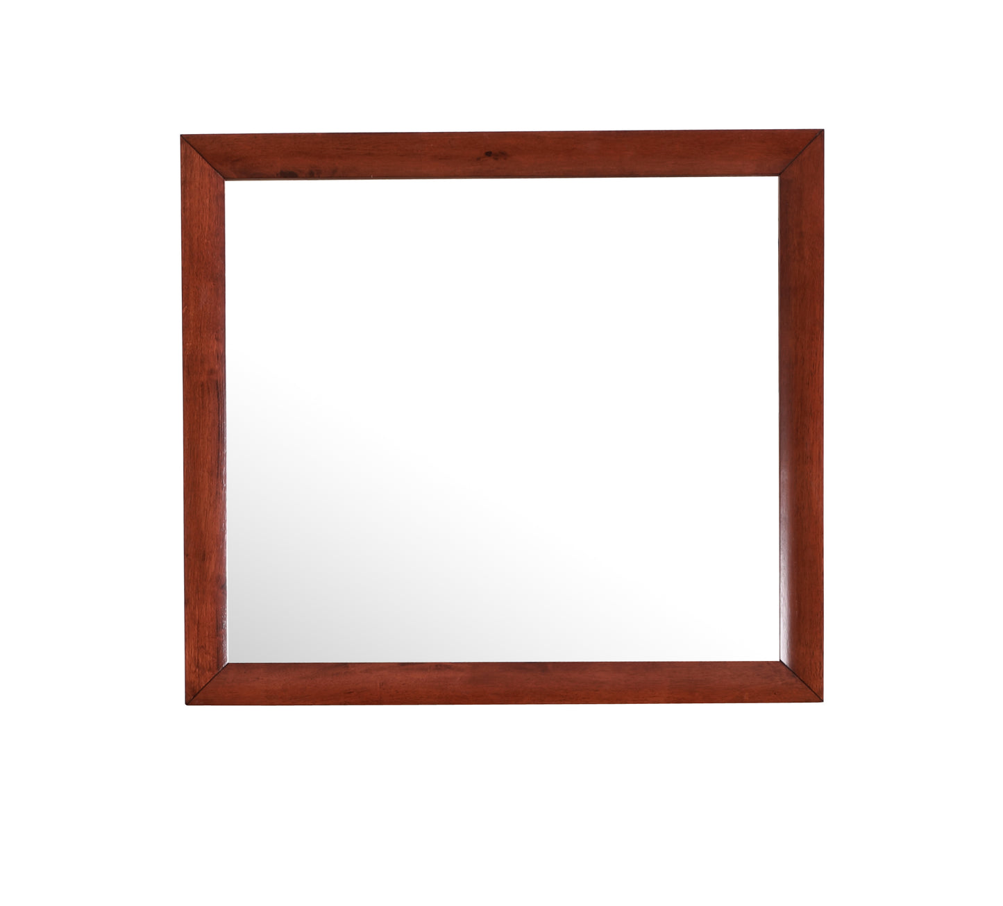 Square mahogany wood framed mirror