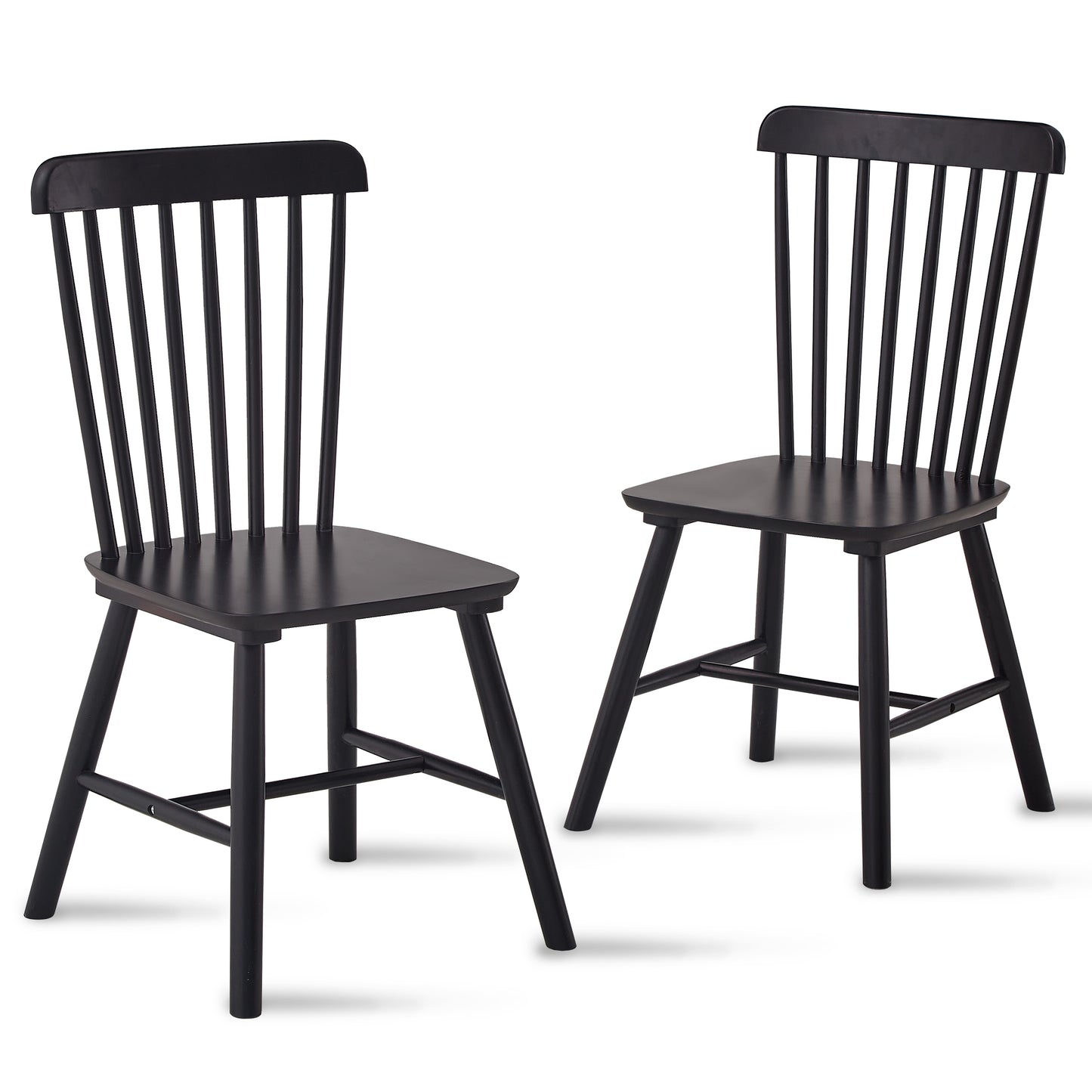 Black wooden spindle back dining chair