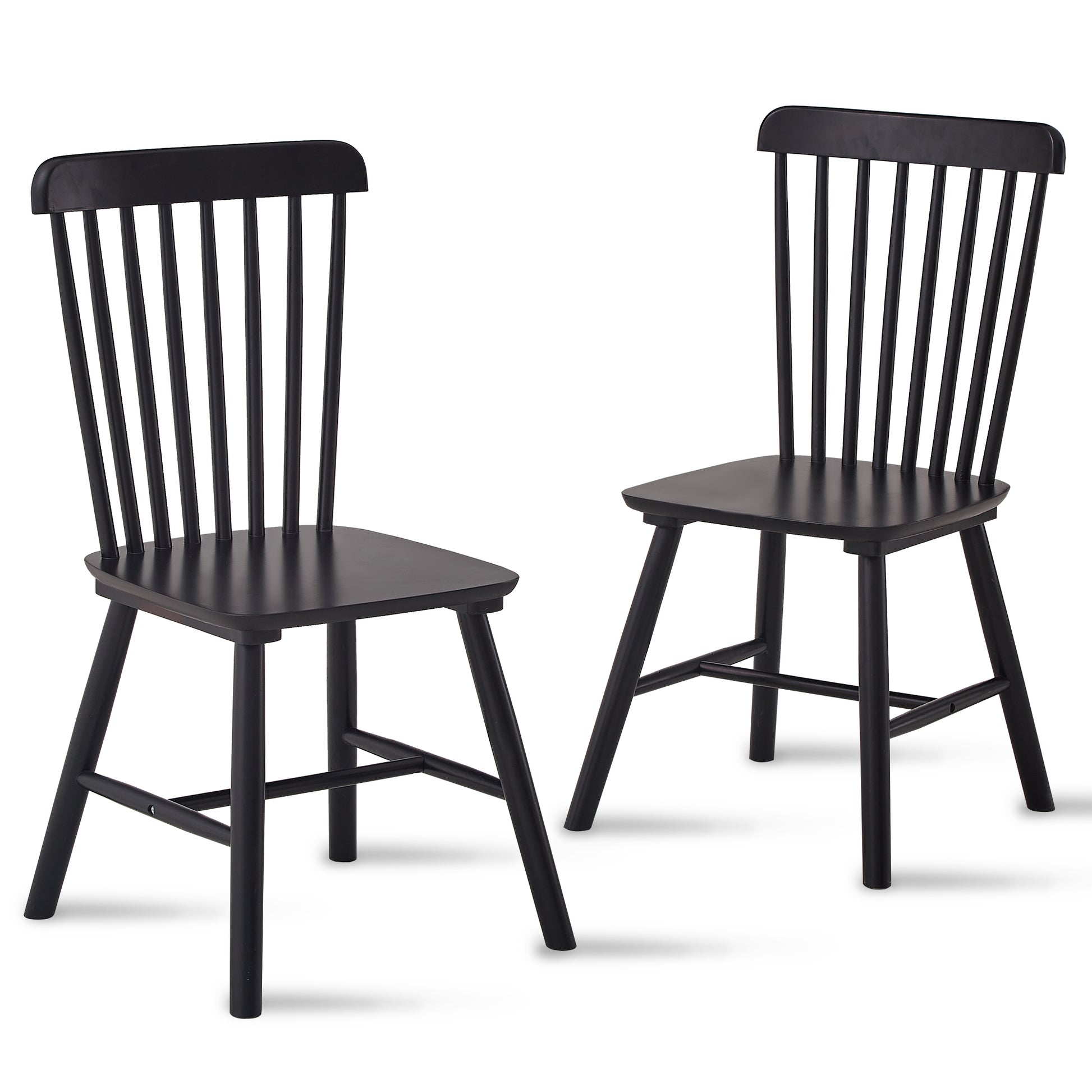 Black wooden spindle back dining chair