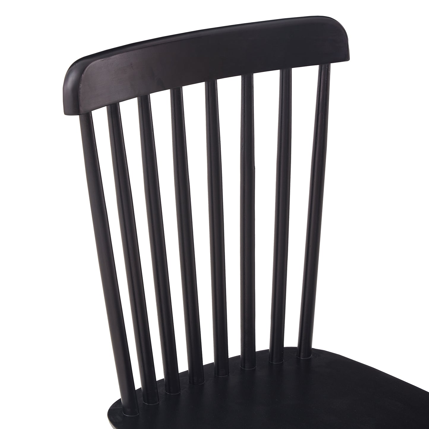 Black wooden spindle back dining chair