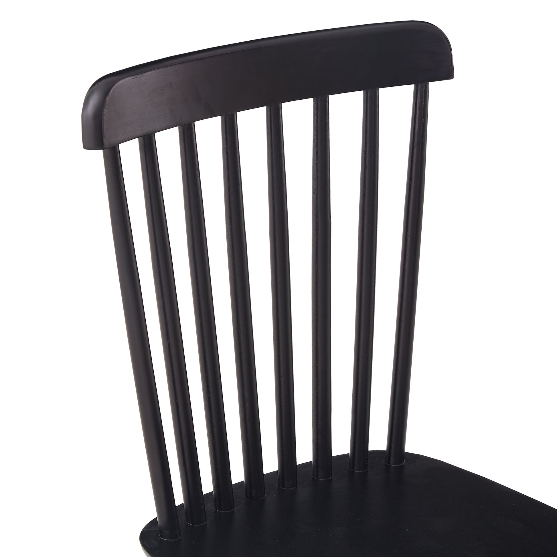 Black wooden spindle back dining chair