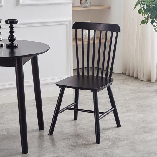 Black Windsor style chair with slatted back