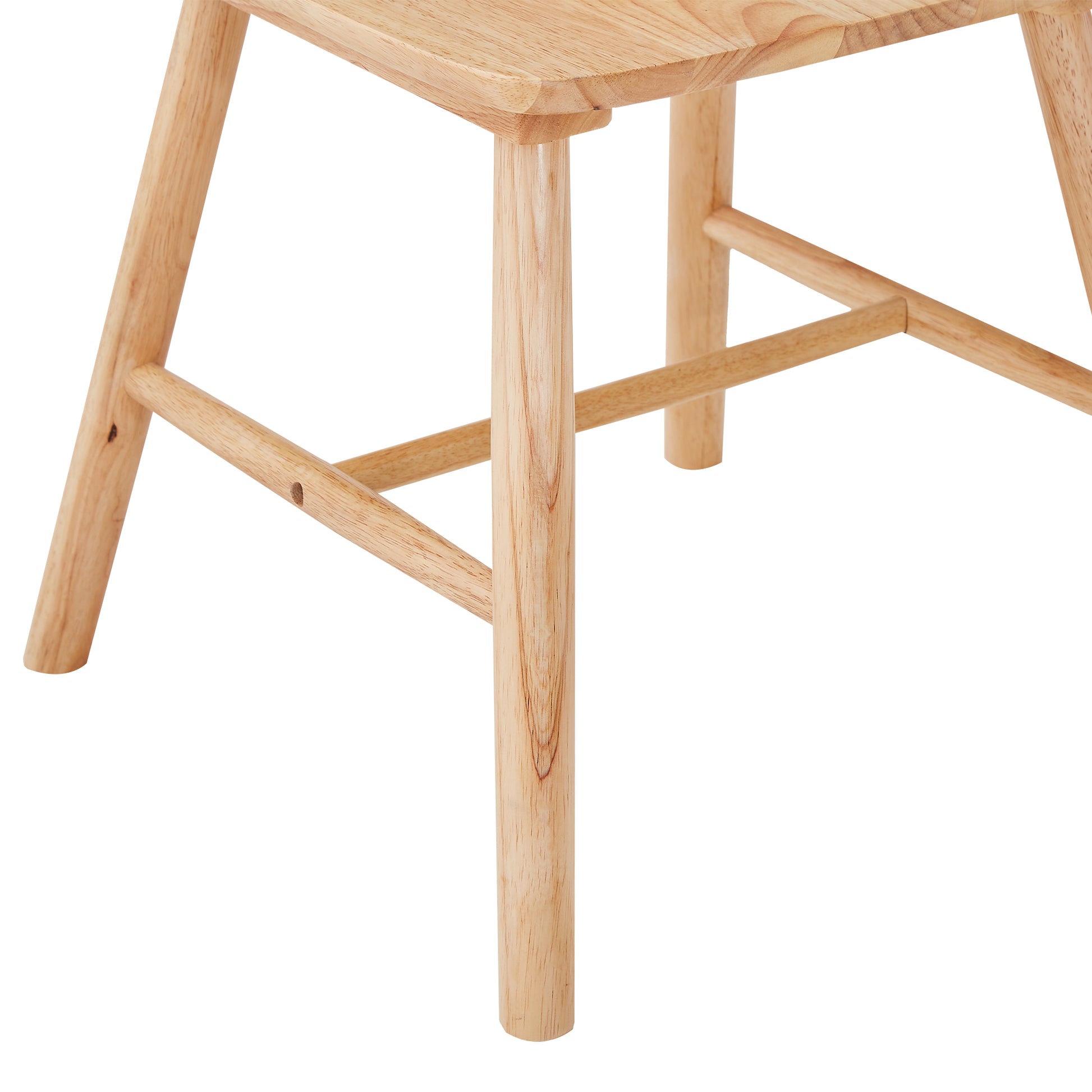 Natural wood stool legs with horizontal support braces