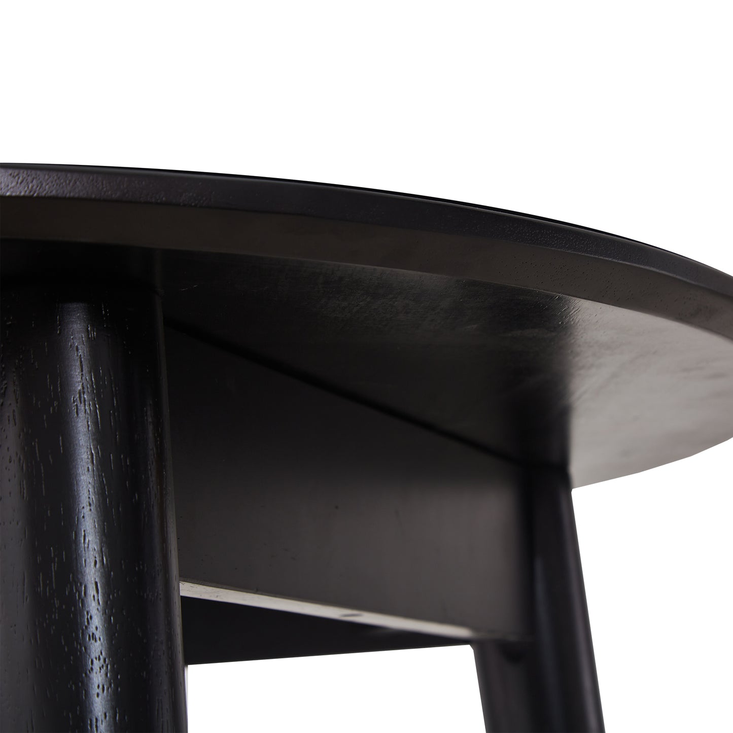 Black round dining table