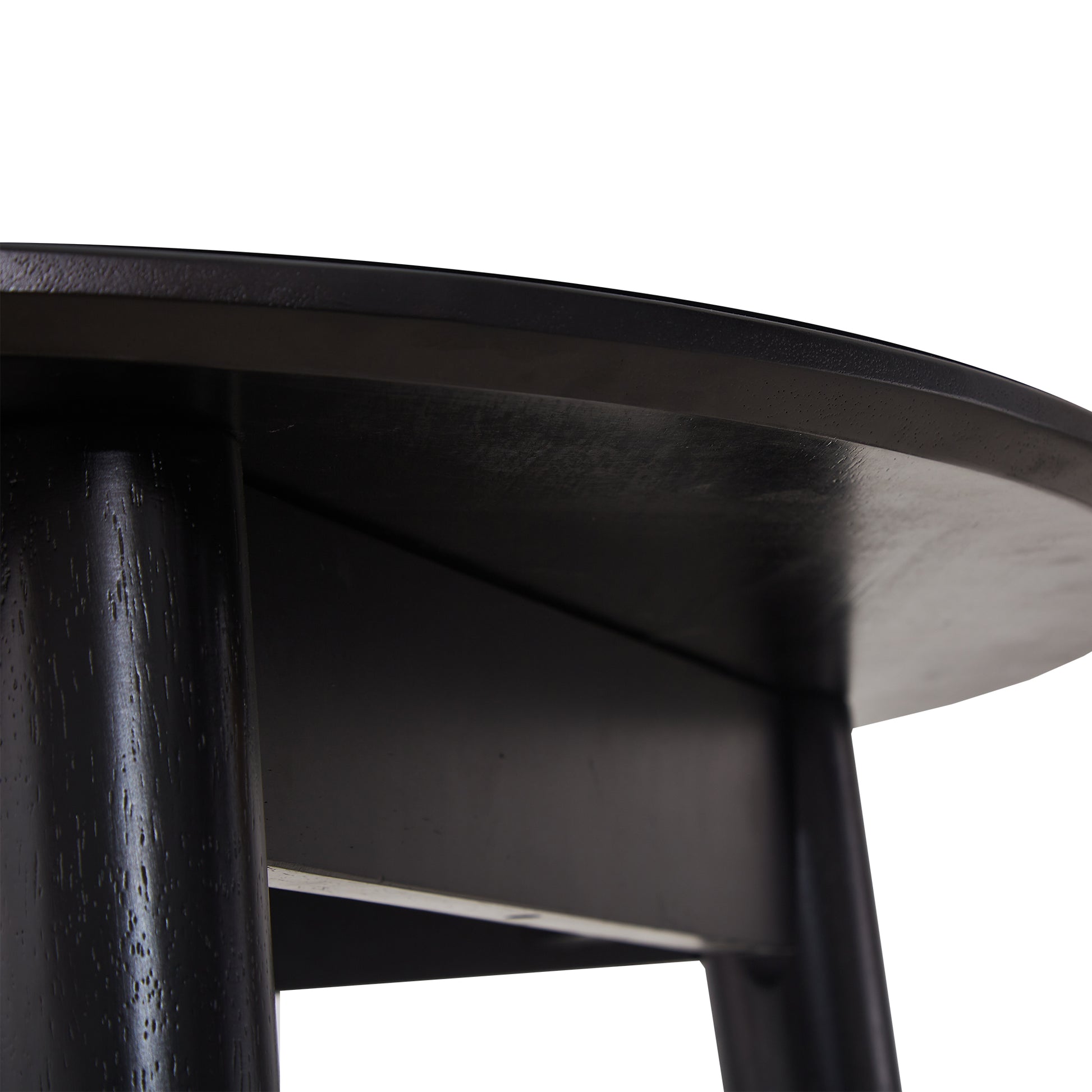 Black round dining table