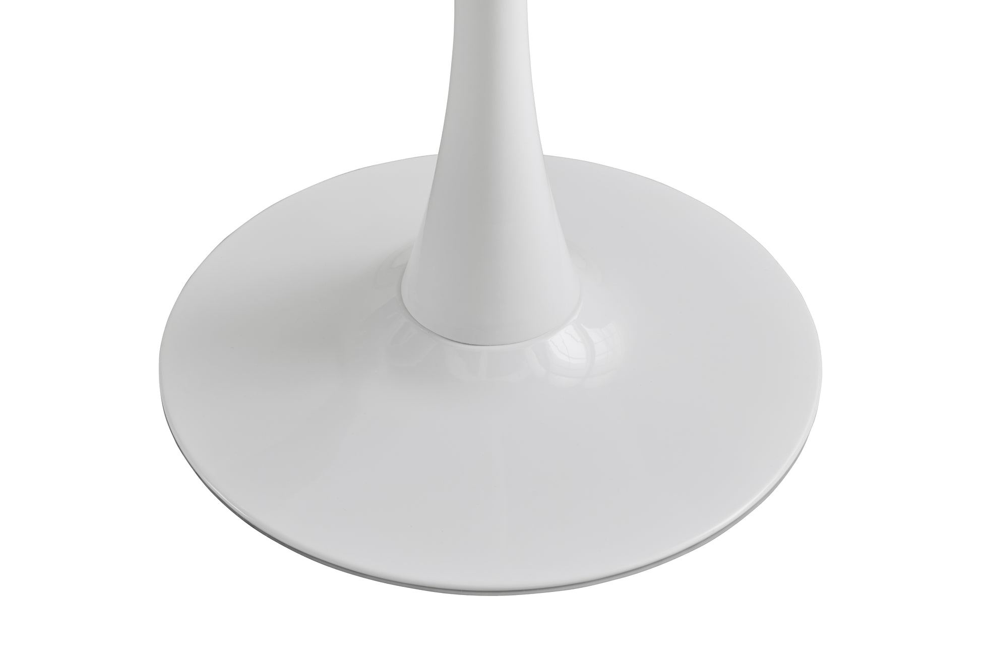 White glossy pedestal base for a modern table