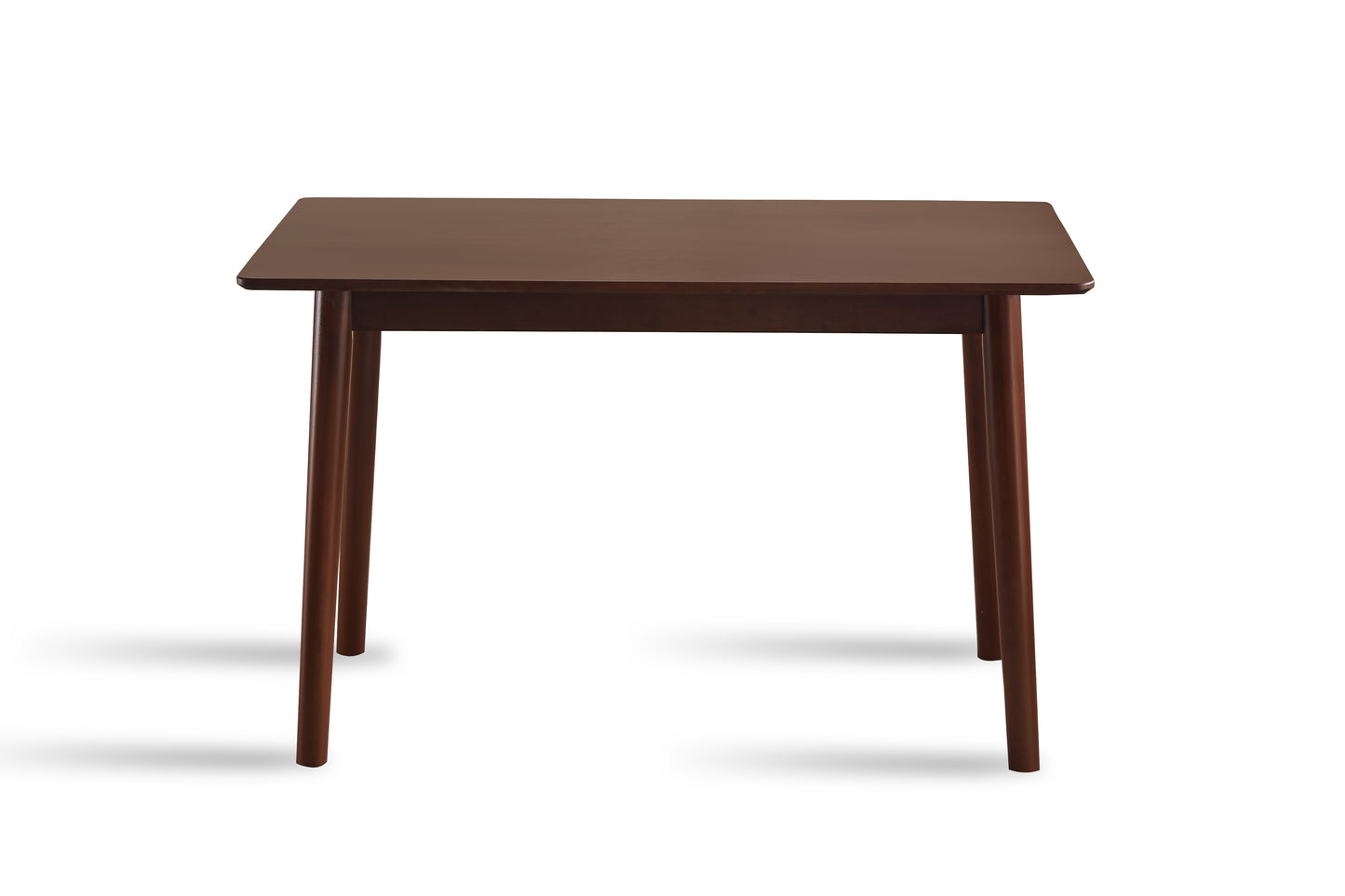 Modern square dining table in dark walnut wood