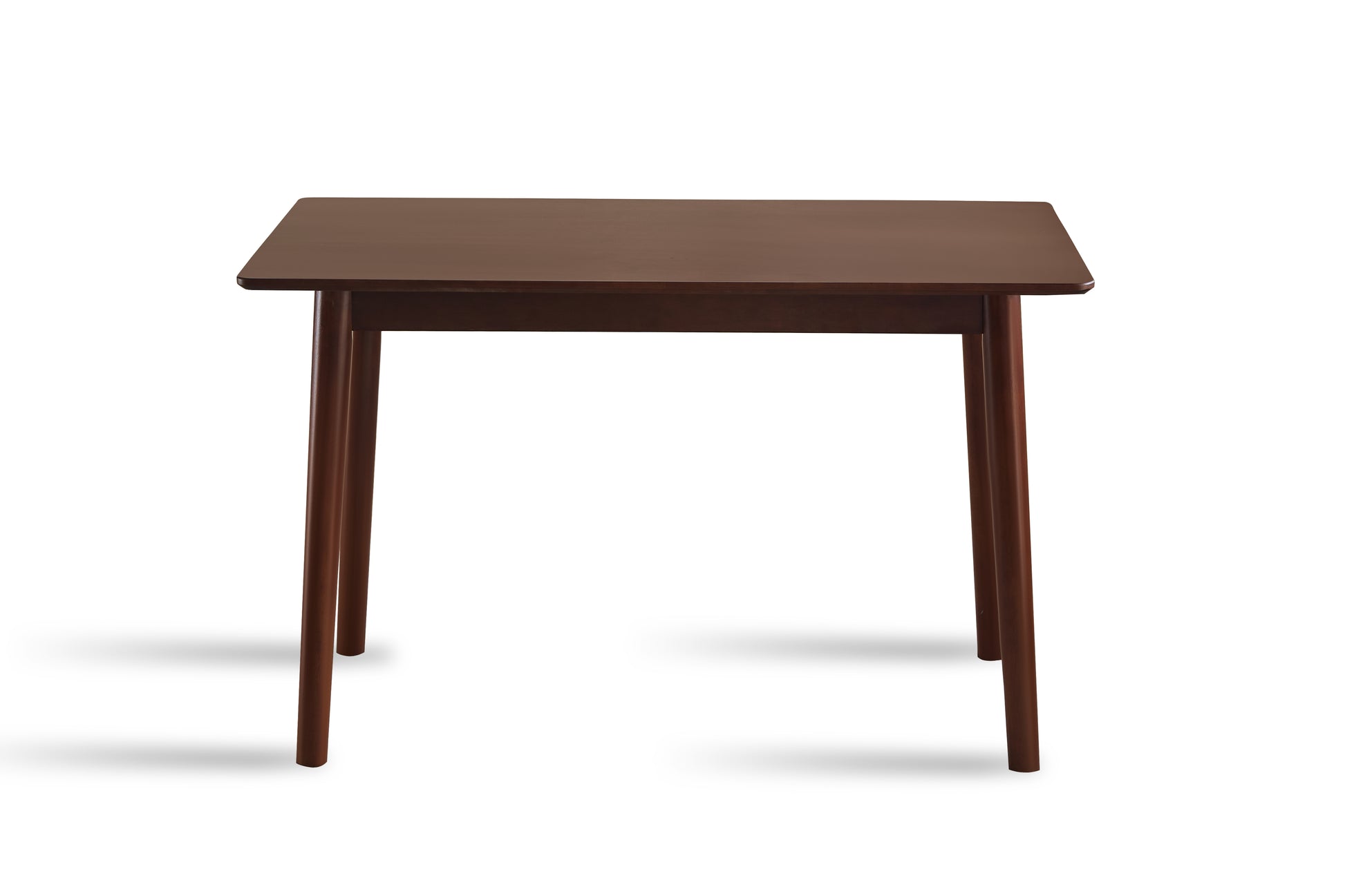 Modern square dining table in dark walnut wood