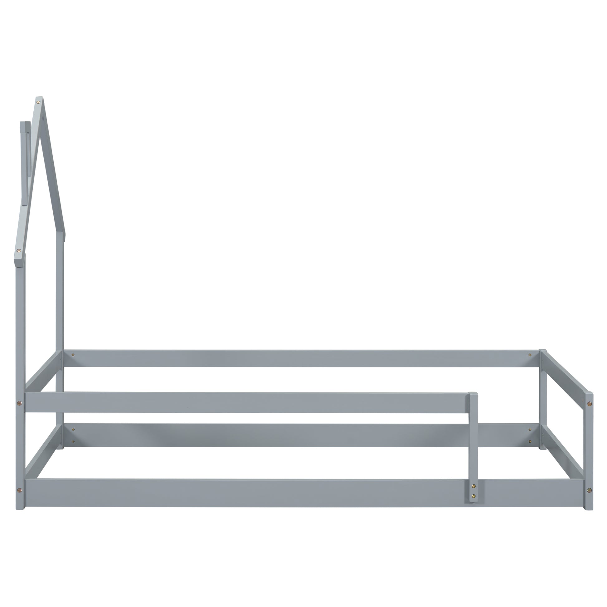Gray wooden house bed frame