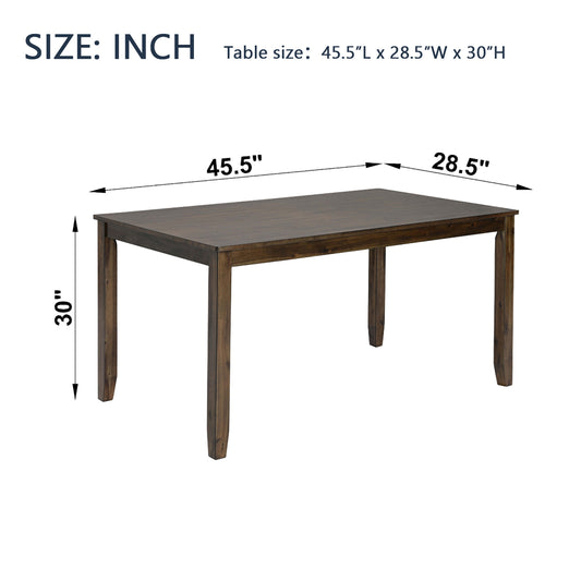 Dark wood dining table