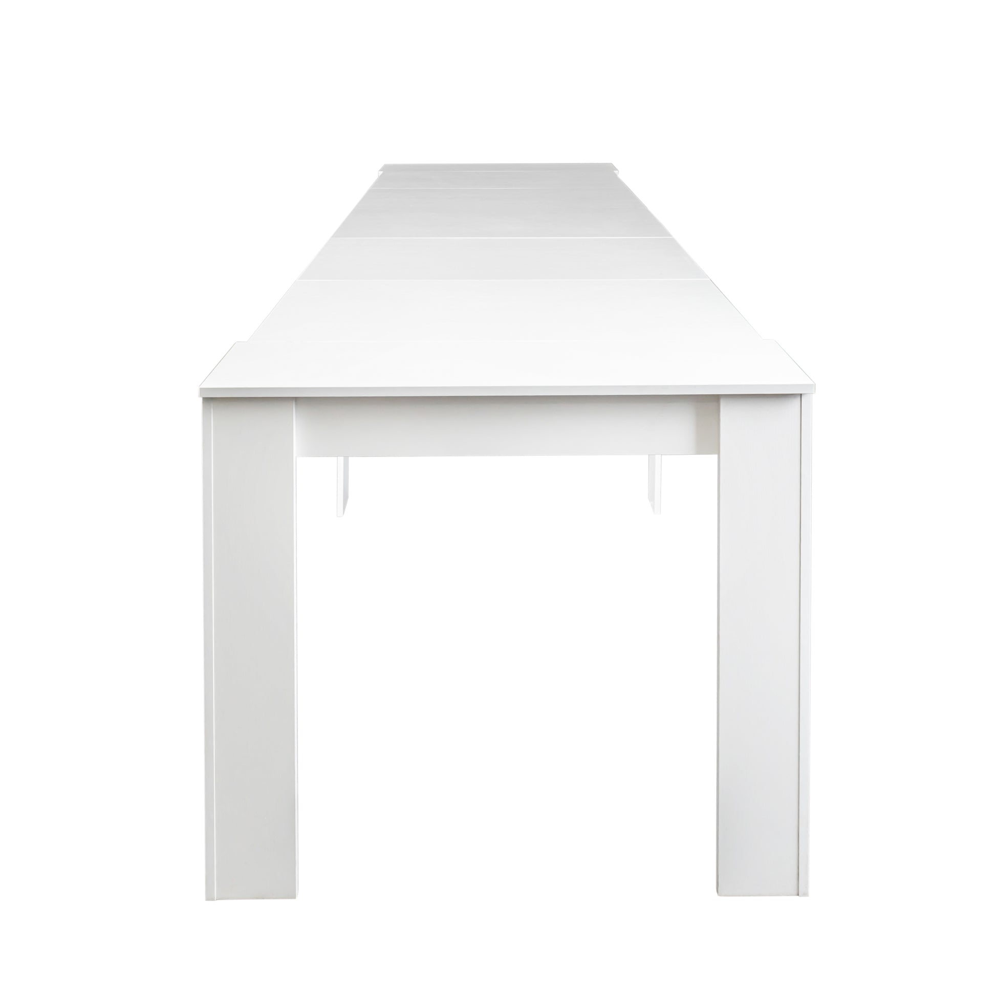 Sleek white extending dining table