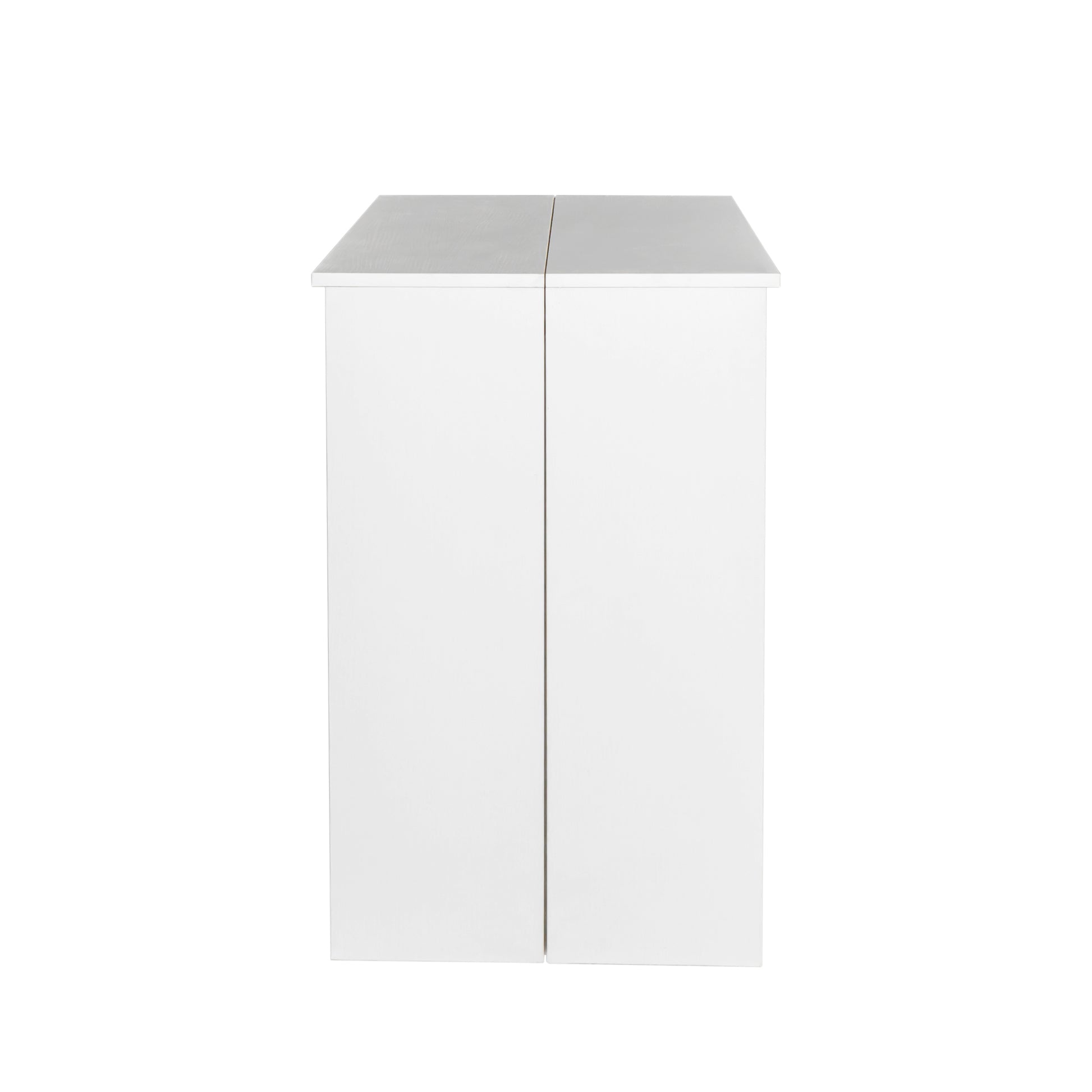 Modern white storage cabinet with two doors