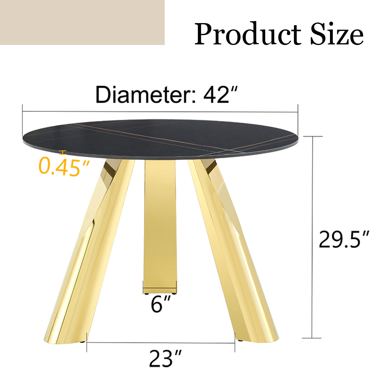 Round black marble coffee table with gold metal legs inch diameter