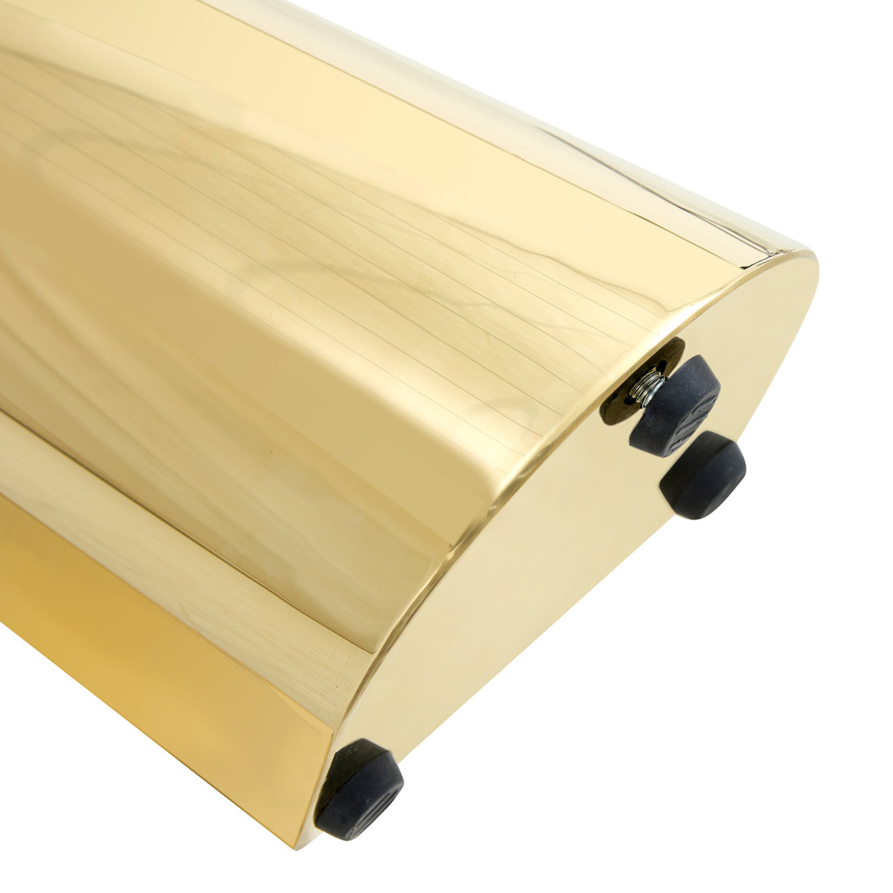 Polished brass furniture leg with protective feet