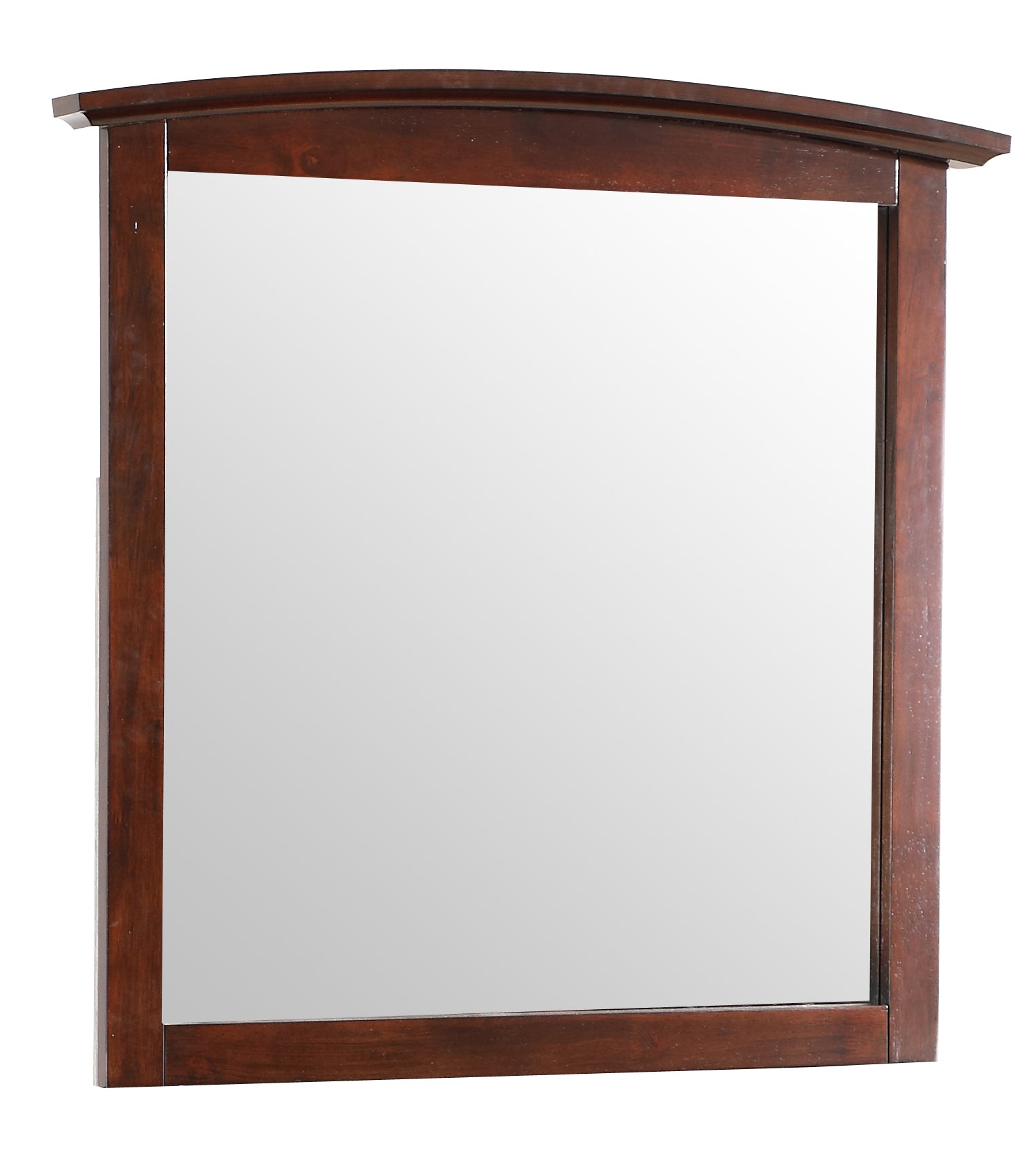 Arched top dark wood dresser mirror