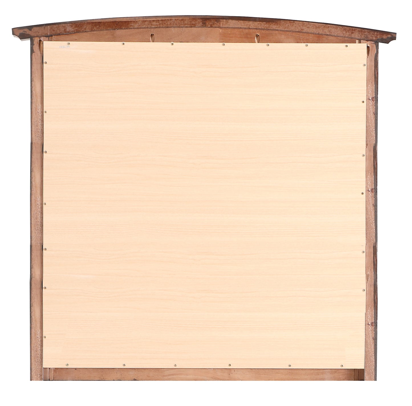 Light wood paneling with dark wood frame