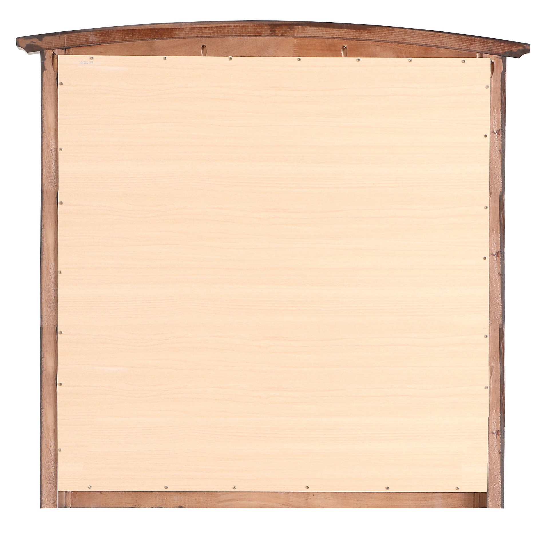 Light wood paneling with dark wood frame