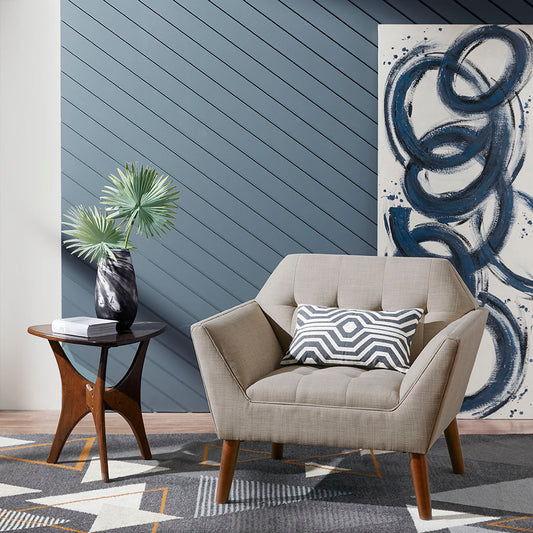 TREATLIFE HOME Mid-Century Modern Lounge Chair with Button Tufting, Upholstered, Solid Wood Legs in Pecan Finish, Light Grey