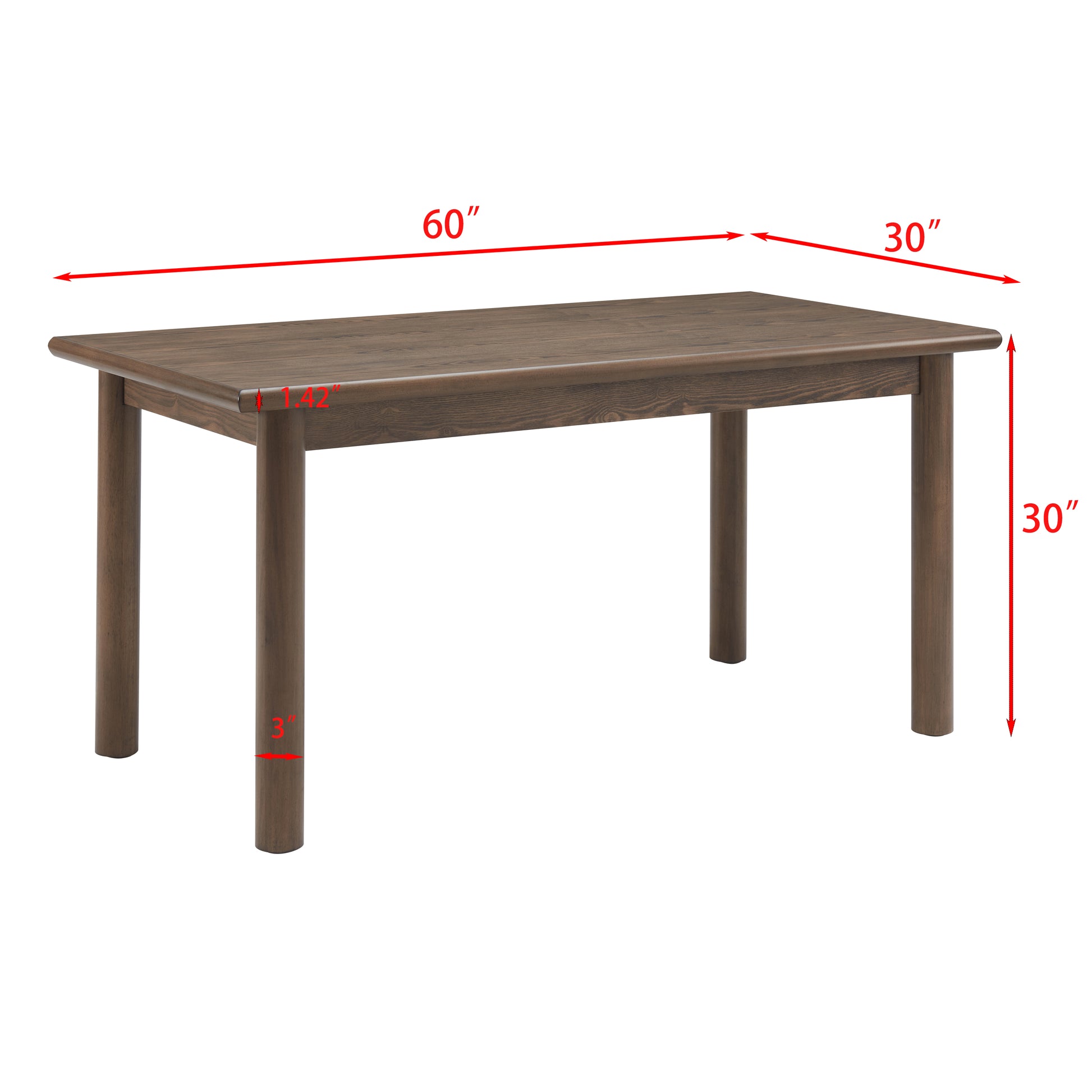 Dark wood dining table