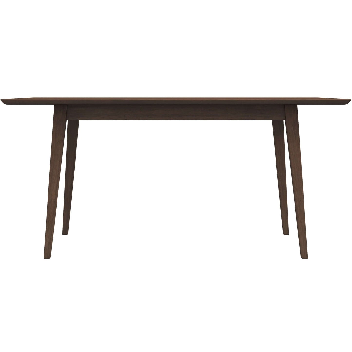 Dark wood dining table with tapered legs
