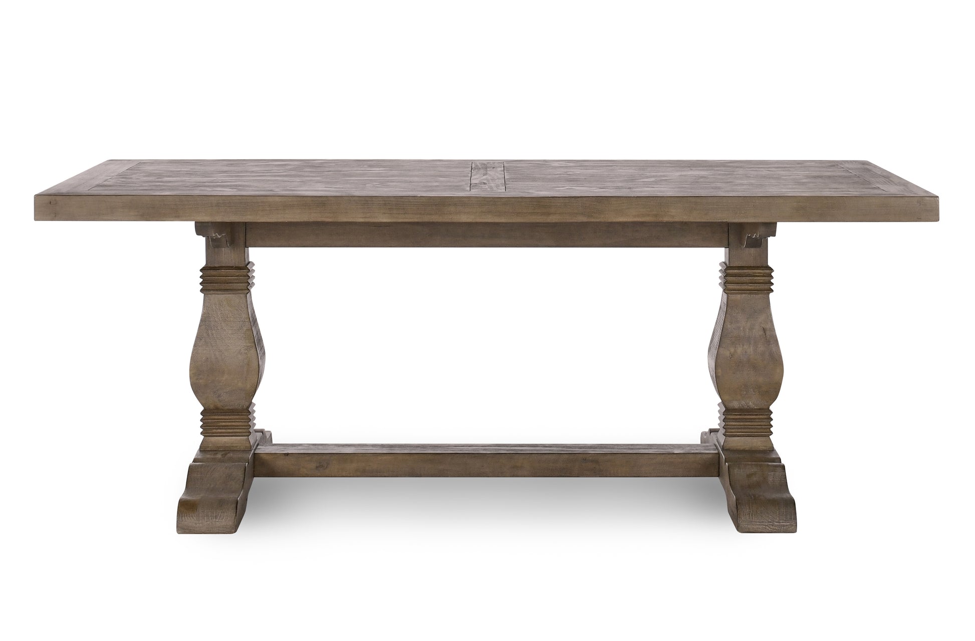 Rustic oak dining table with trestle base