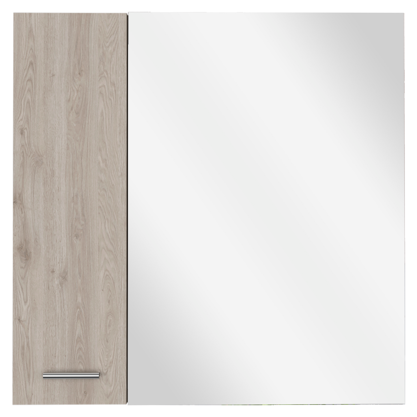Light oak medicine cabinet with mirrored door