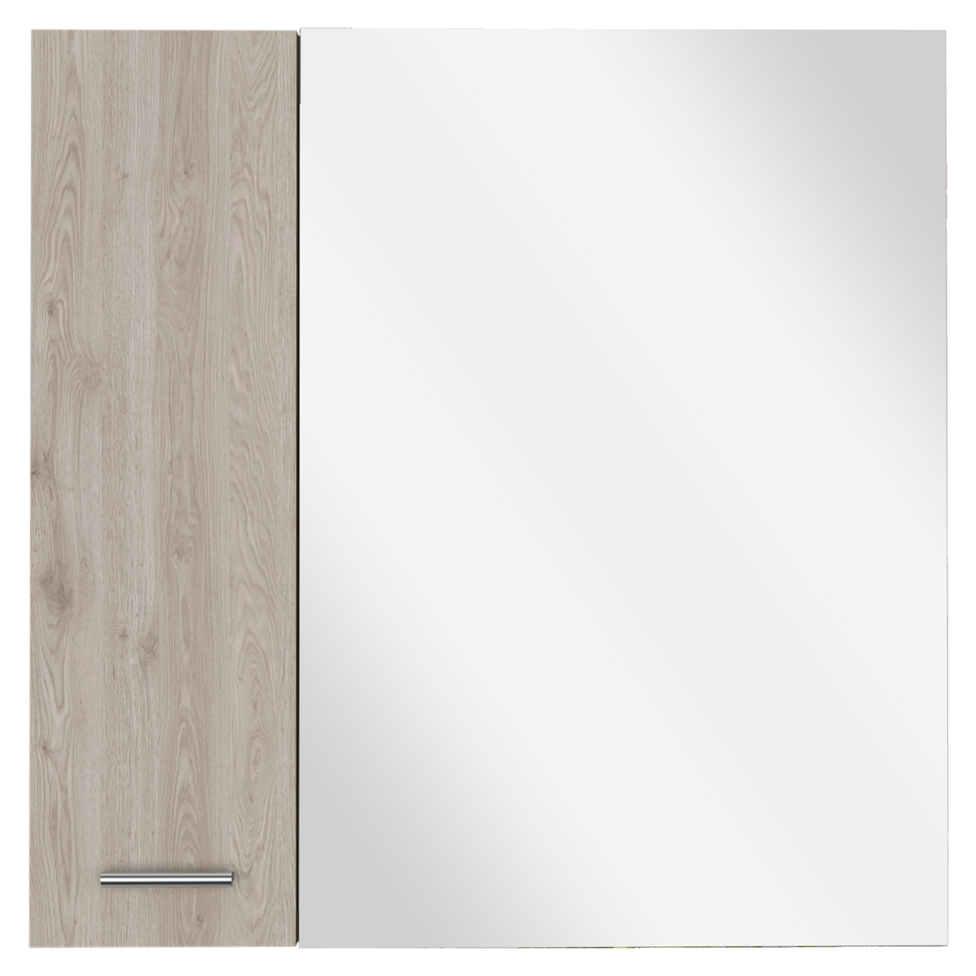 Light oak medicine cabinet with mirrored door