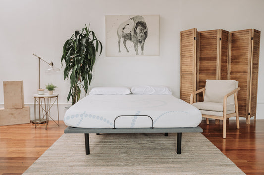 TREATLIFE HOME 8-Inch Queen Memory Foam Mattress with High Density Base Foam, Comfortable Support, White/Light Blue Design