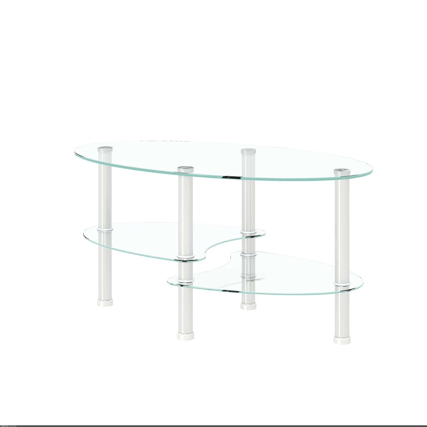 Sleek oval glass coffee table with chrome legs ideal for modern living rooms