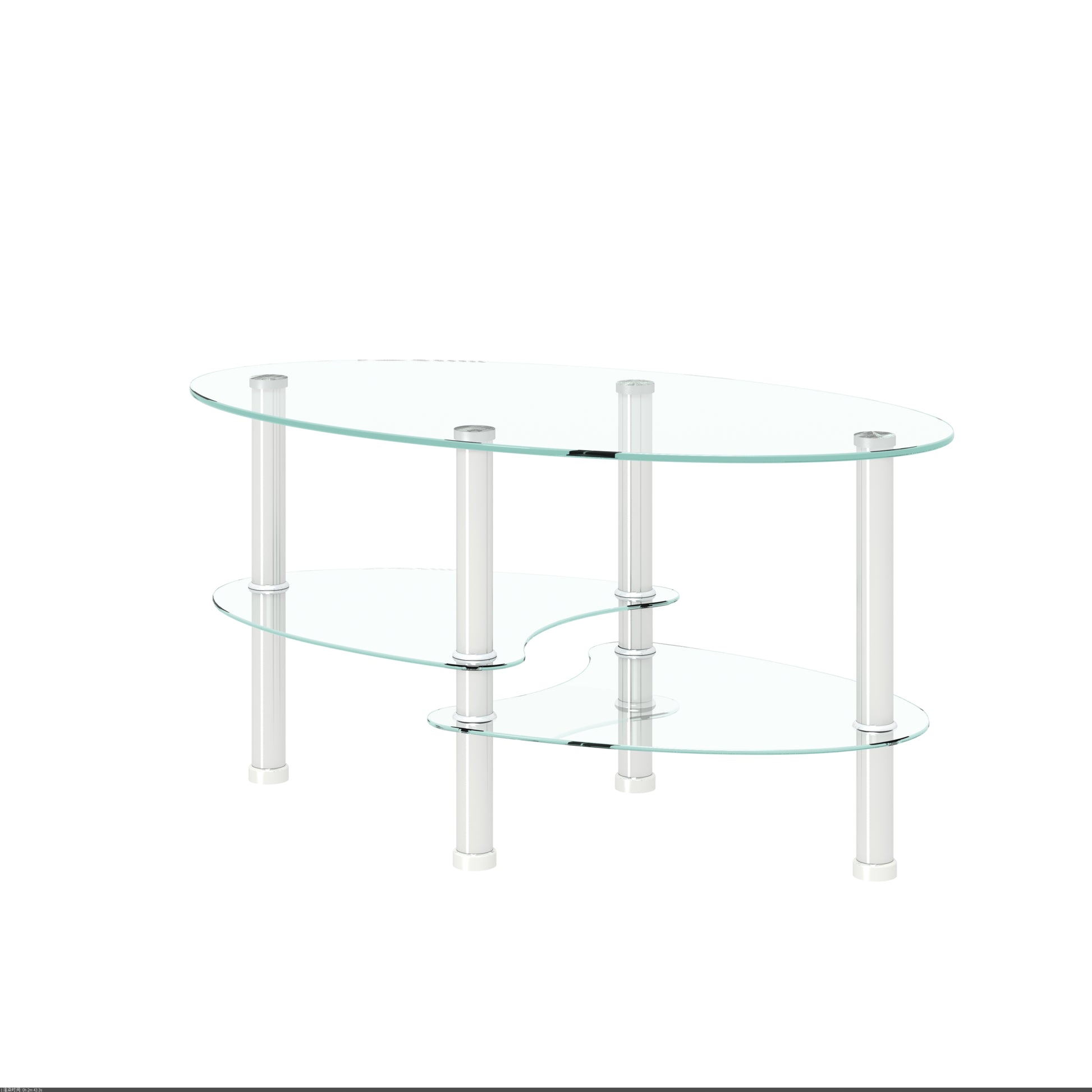 Sleek oval glass coffee table with chrome legs ideal for modern living rooms