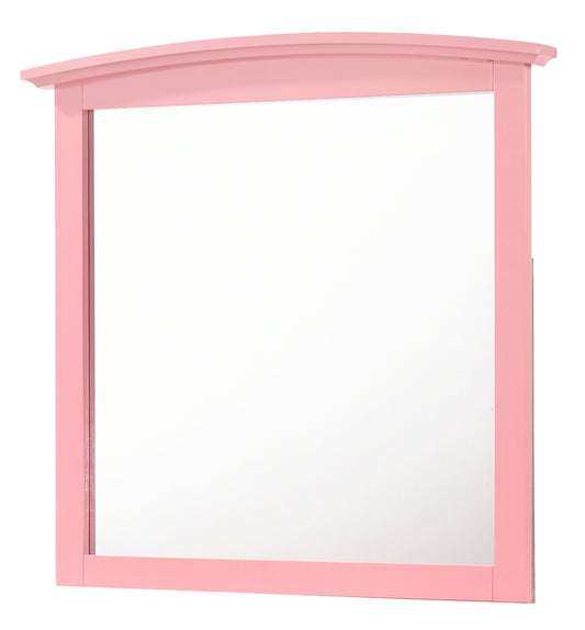 Pink arched top vanity mirror