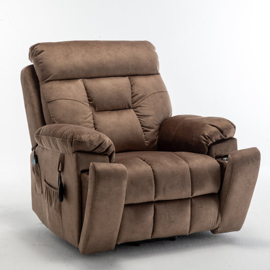 TREATLIFE HOME Power Electric Reclining Lift Chair with Massage, Comfortable Relax Sofa for Living Room, Antique Brown