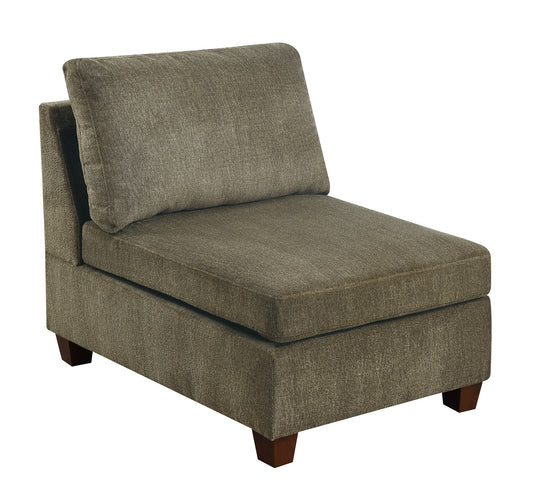 TREATLIFE HOME Armless Chair Modular Sofa in Tan Chenille Fabric, Contemporary Design for Living Room Furniture