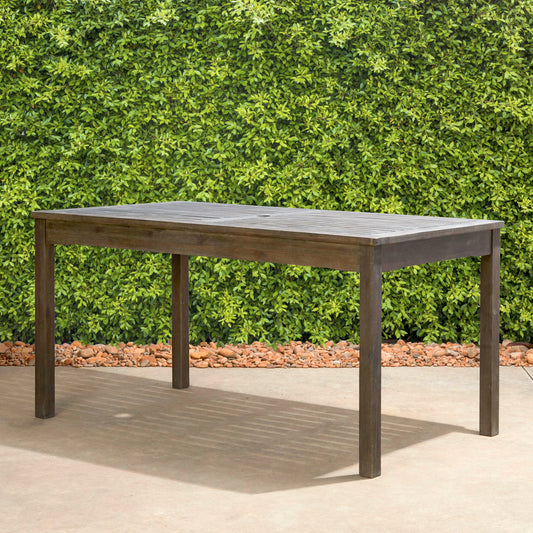 TREATLIFE HOME Rectangular Farmhouse Wood Patio Dining Table for 6, Distressed Grey-Wash Finish, Acacia Hardwood