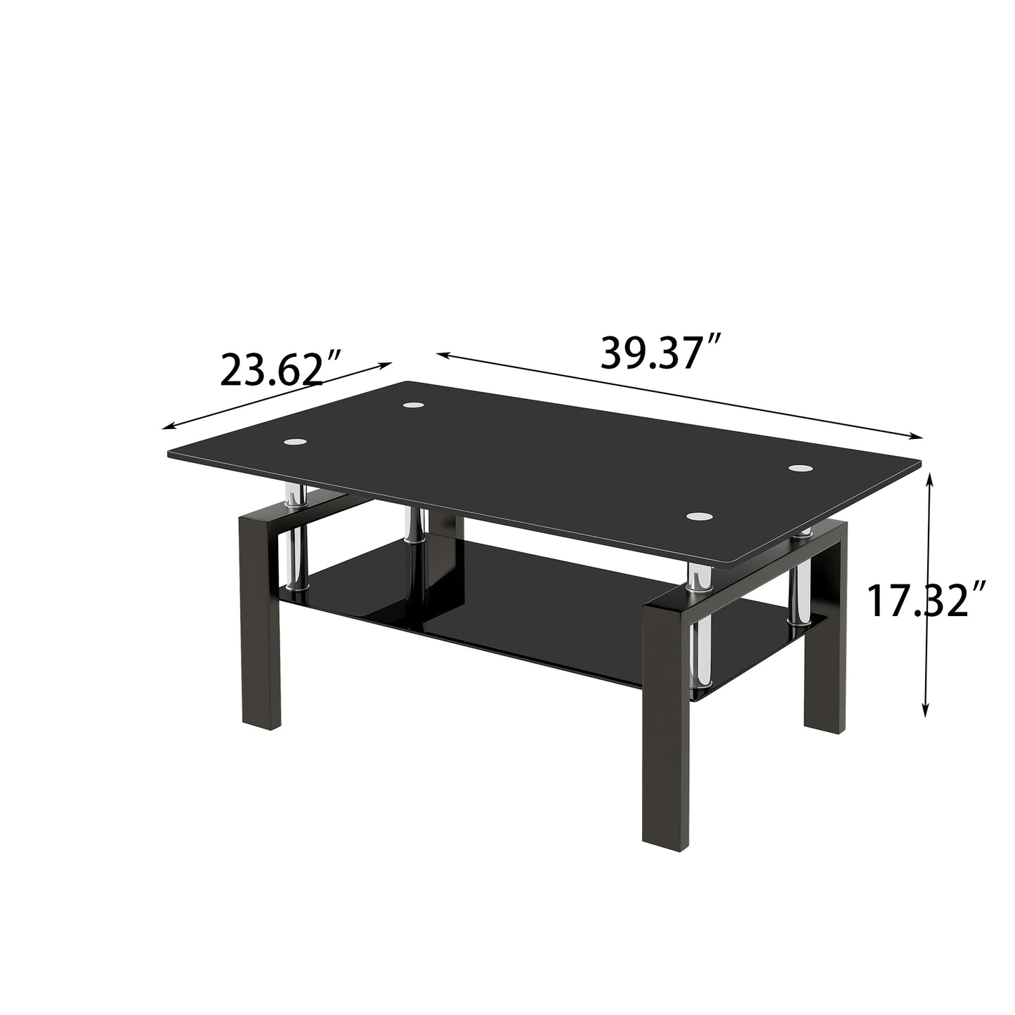 Stylish Tempered Glass Coffee Table with 2 Layers for Modern Living Spaces