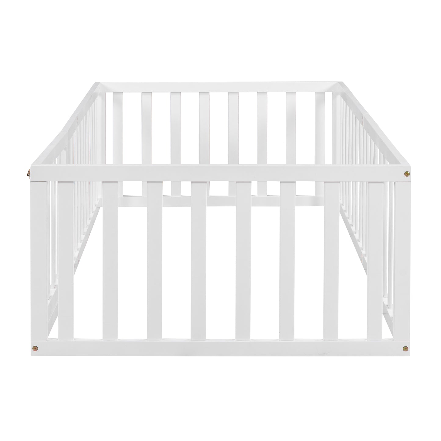 White wooden baby playpen