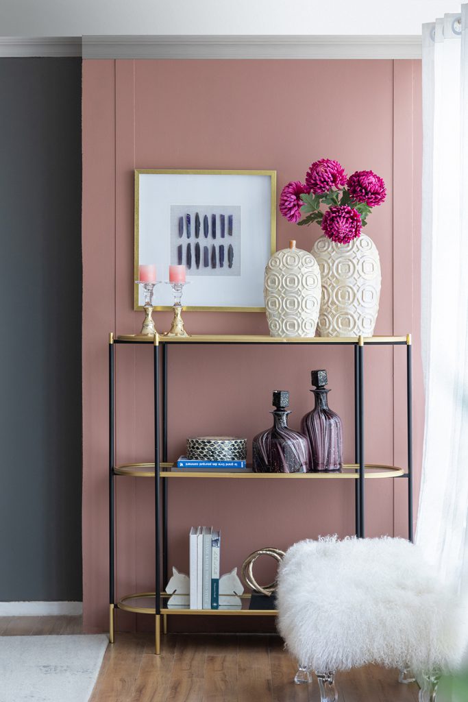Stylish 3-Tier Metal Console Table with Open Shelving