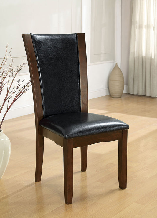 TREATLIFE HOME Contemporary Leatherette Cushion Seat Dining Chairs, 2-Piece Set, Dark Cherry Brown
