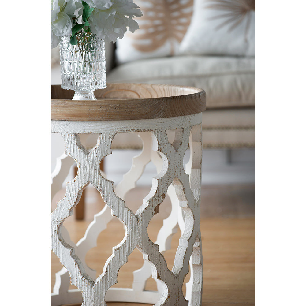 Elevate Your Space with a Vintage White Side Table, 23 inches