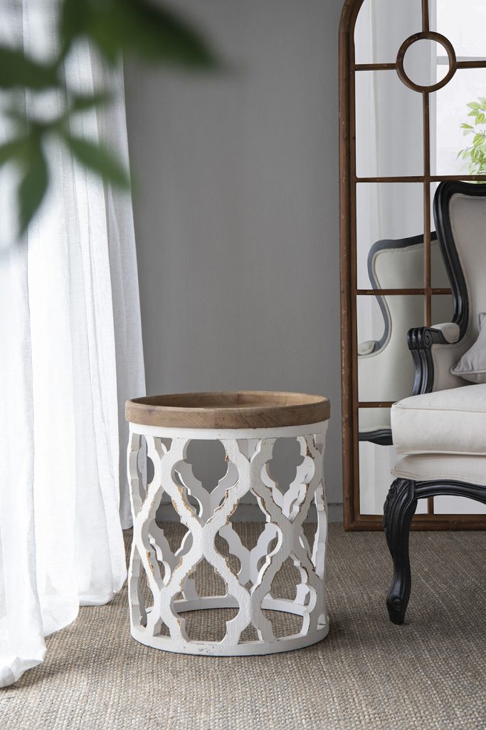 Elevate Your Space with a Vintage White Side Table, 23 inches