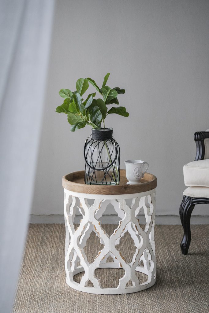 Elevate Your Space with a Vintage White Side Table, 23 inches