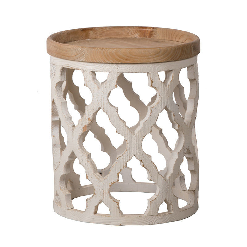 Elevate Your Space with a Vintage White Side Table, 23 inches