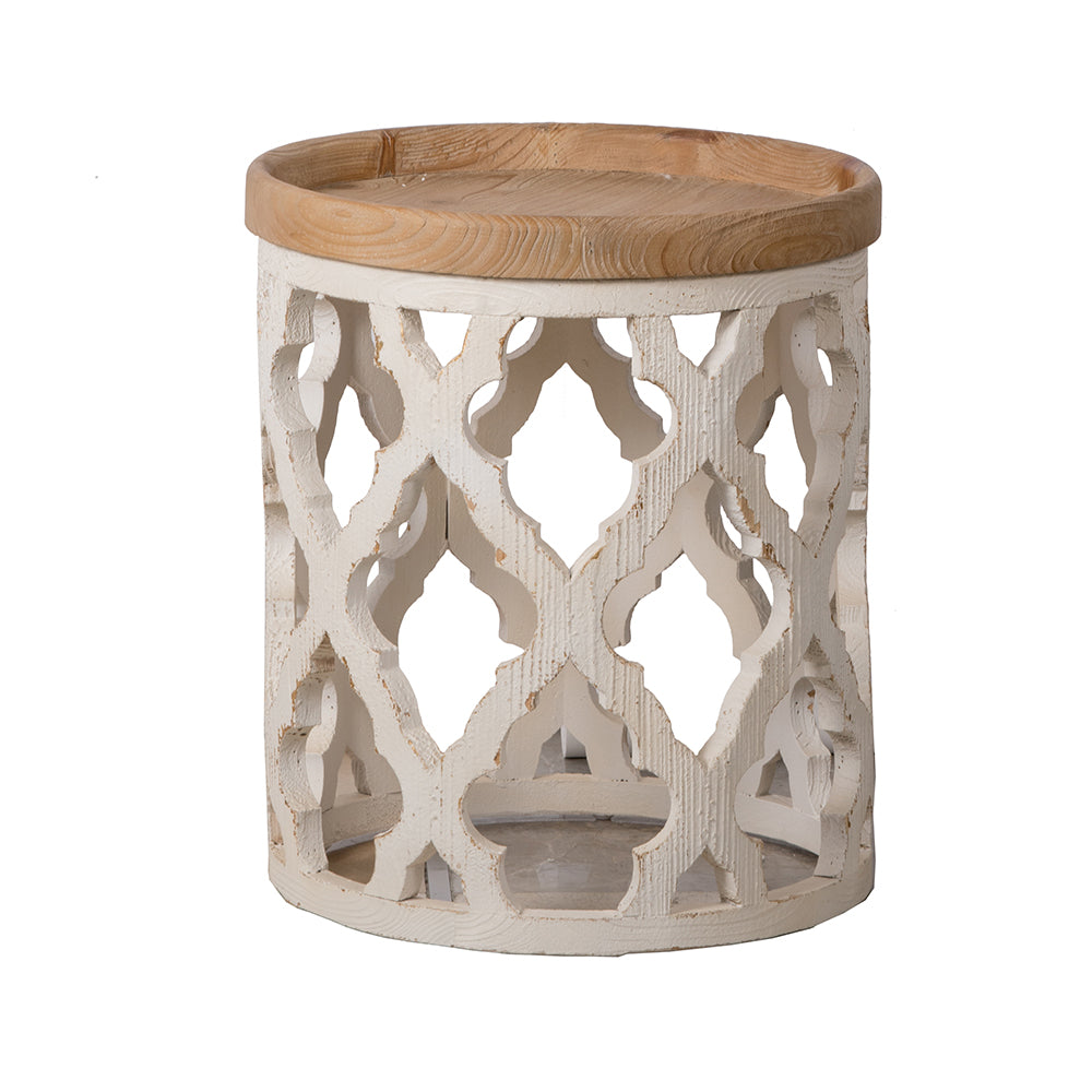 Elevate Your Space with a Vintage White Side Table, 23 inches