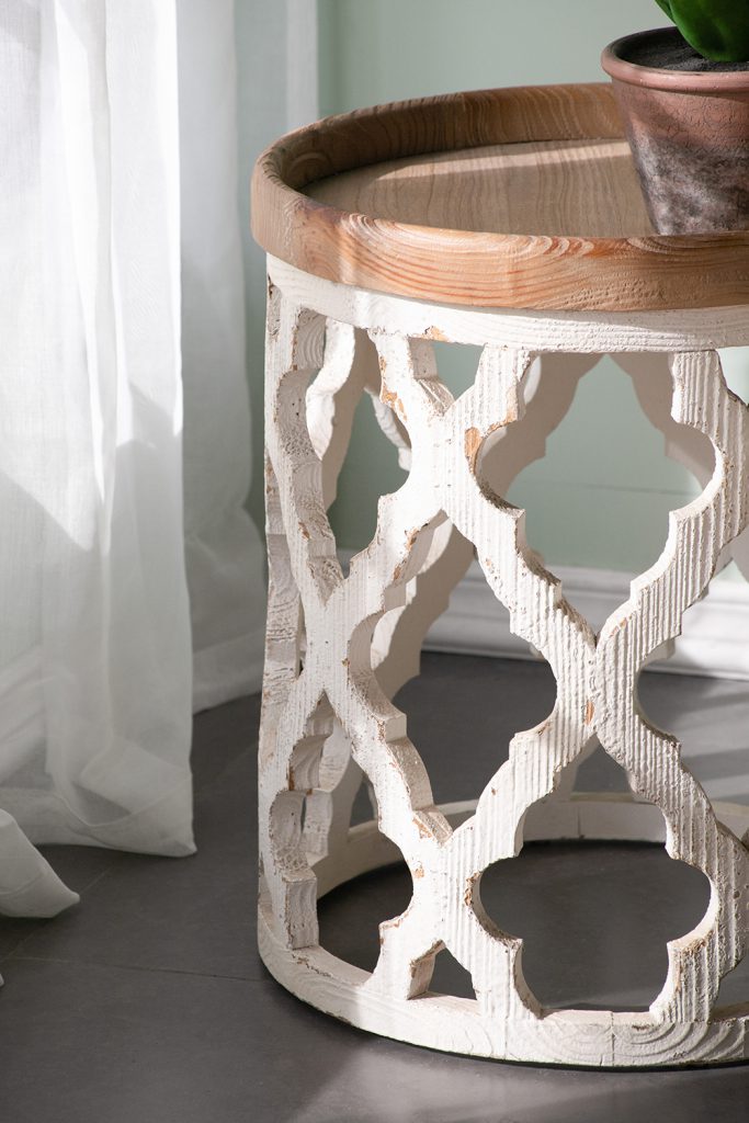 Elevate Your Space with a Vintage White Side Table, 23 inches