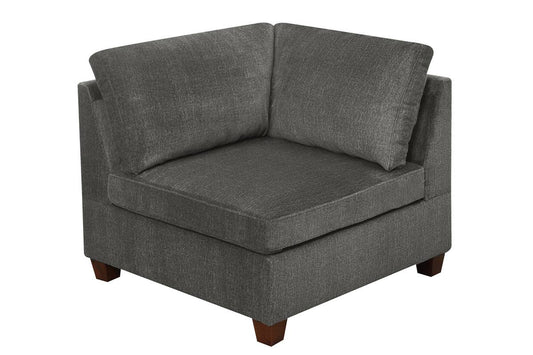 TREATLIFE HOME Modular Corner Wedge Sofa in Grey Chenille Fabric, Contemporary Design for Living Room Furniture