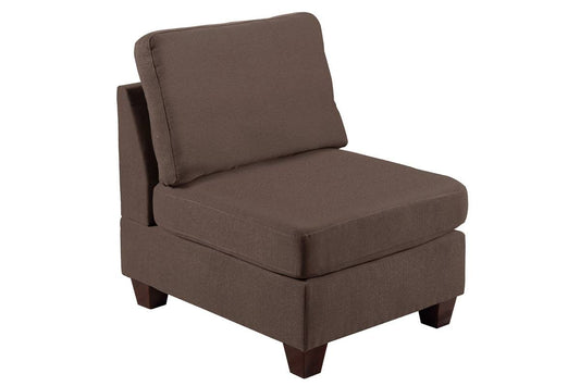 TREATLIFE HOME Armless Chair in Black Coffee Linen-Like Fabric with Wooden Legs, Modern Design for Versatile Living Room Use