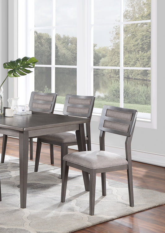 TREATLIFE HOME Set of 2 Dining Chairs with Upholstered Cushion and Ladder Back Design, Dark Brown Finish for Kitchen or Dining Room