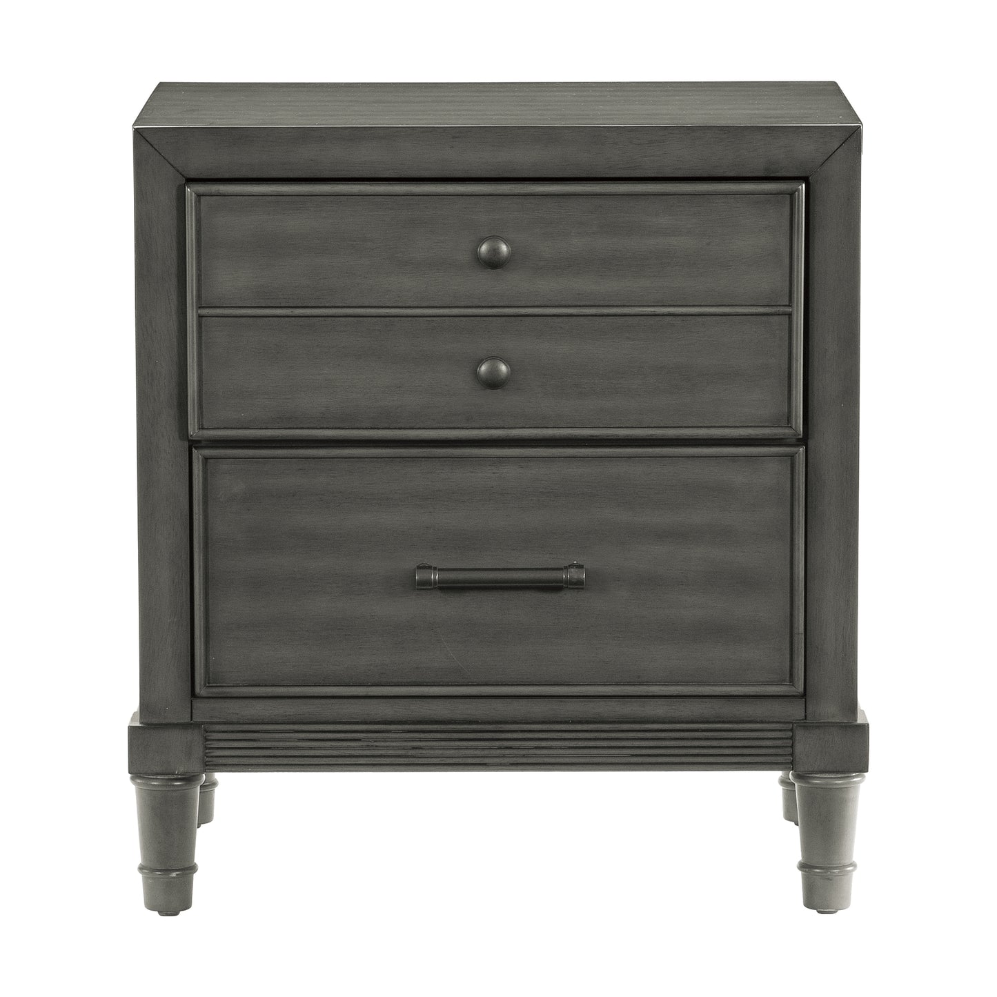 Versatile Nightstand with Drawers in Gray Finish